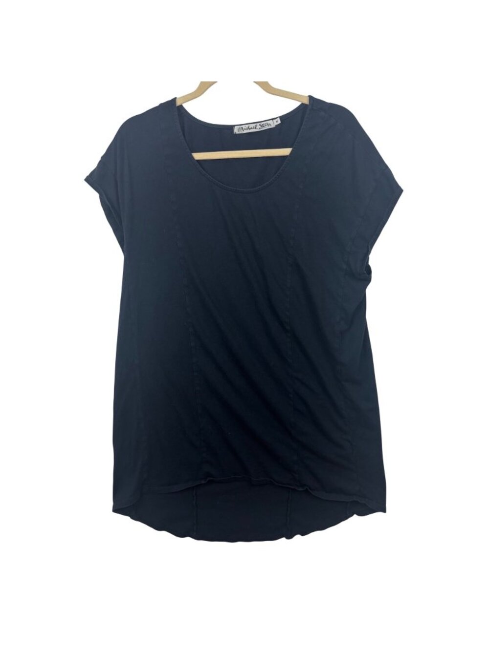 ✨3/$30 Michael Stars M Black Modal Blend Short Sleeve Loose Fit Tunic Tee Top